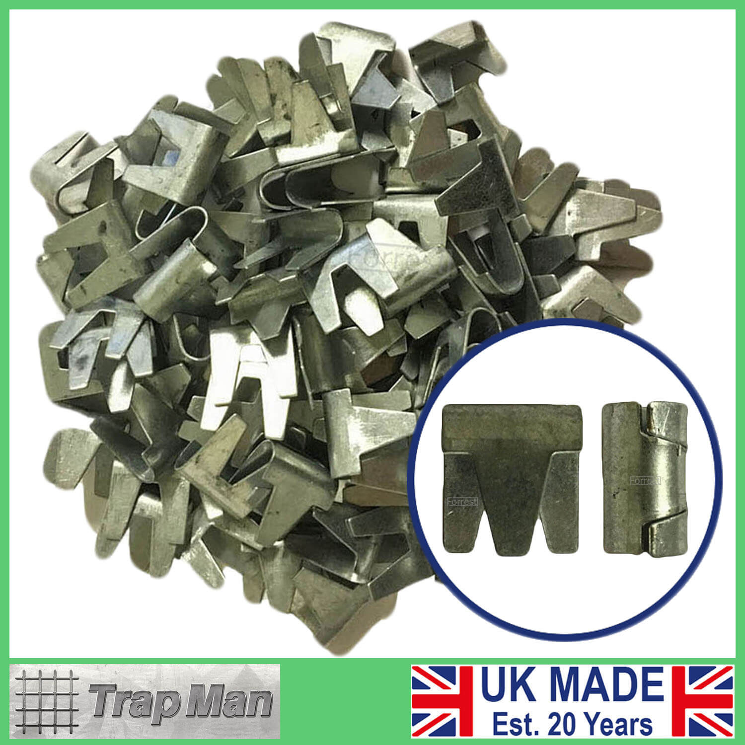 Horto-Clips Small Wire Mesh Clips - UK Made - 11mm X 4mm - Pack Of 10 (CT-10)