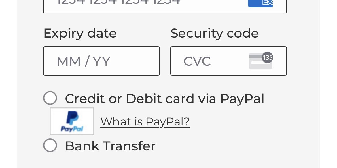 Check Out Basket Payment Screen Check Out Basket Payment Screen