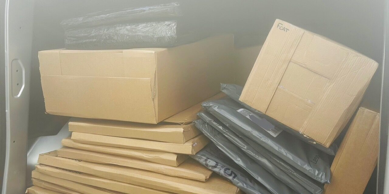 Full Van What a bank holiday we've had! Full Van of boxed parcels