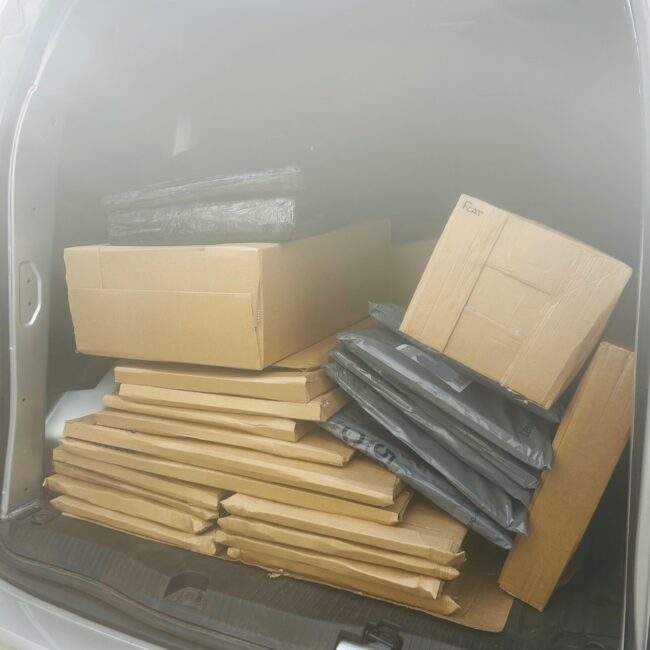 Full Van What a bank holiday we've had! Full Van of boxed parcels