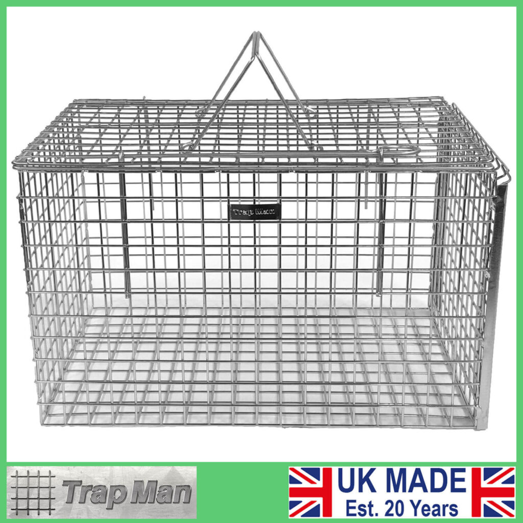 The Pro feral cat trap has a rear sliding door that is made from clear